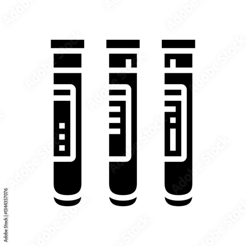 blood test vials cardiology accessories glyph icon vector illustration