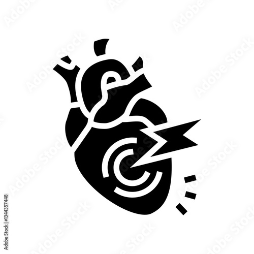 heart failure cardiology disease glyph icon vector illustration