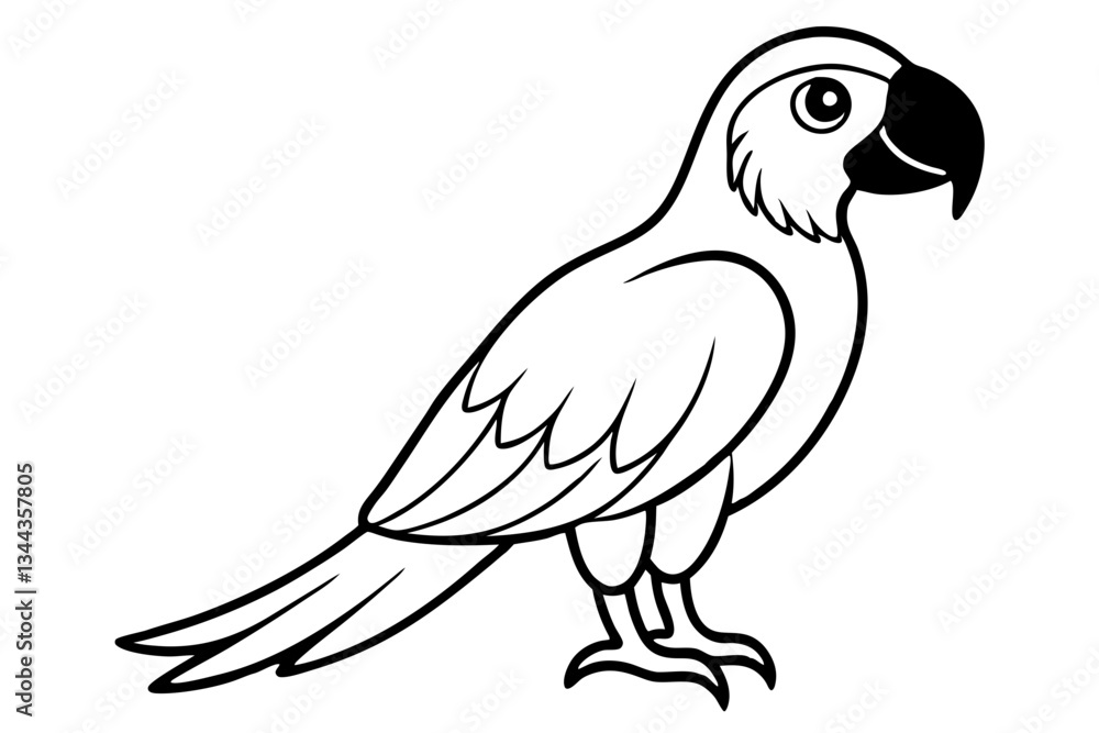 Fototapeta premium macaw line art silhouette vector illustration