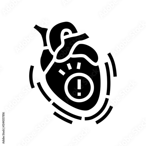pericarditis cardiology disease glyph icon vector illustration