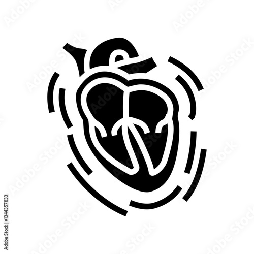 endocarditis cardiology disease glyph icon vector illustration