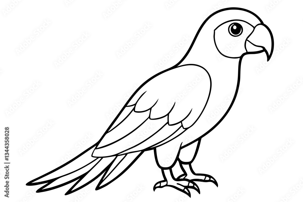 Fototapeta premium macaw line art silhouette vector illustration