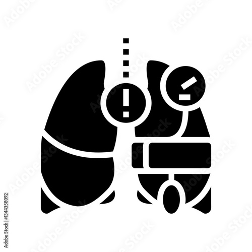 pulmonary hypertension cardiology disease glyph icon vector illustration