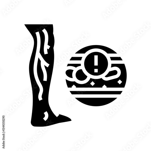 deep vein thrombosis cardiology disease glyph icon vector illustration