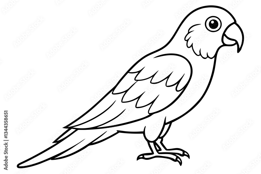 Fototapeta premium parrot line art silhouette vector illustration