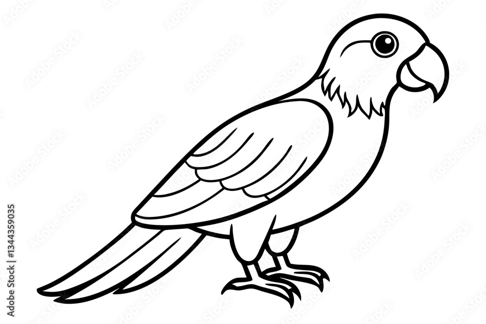 Obraz premium parrot line art silhouette vector illustration