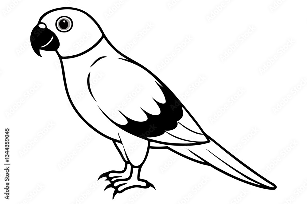 Fototapeta premium parrot line art silhouette vector illustration