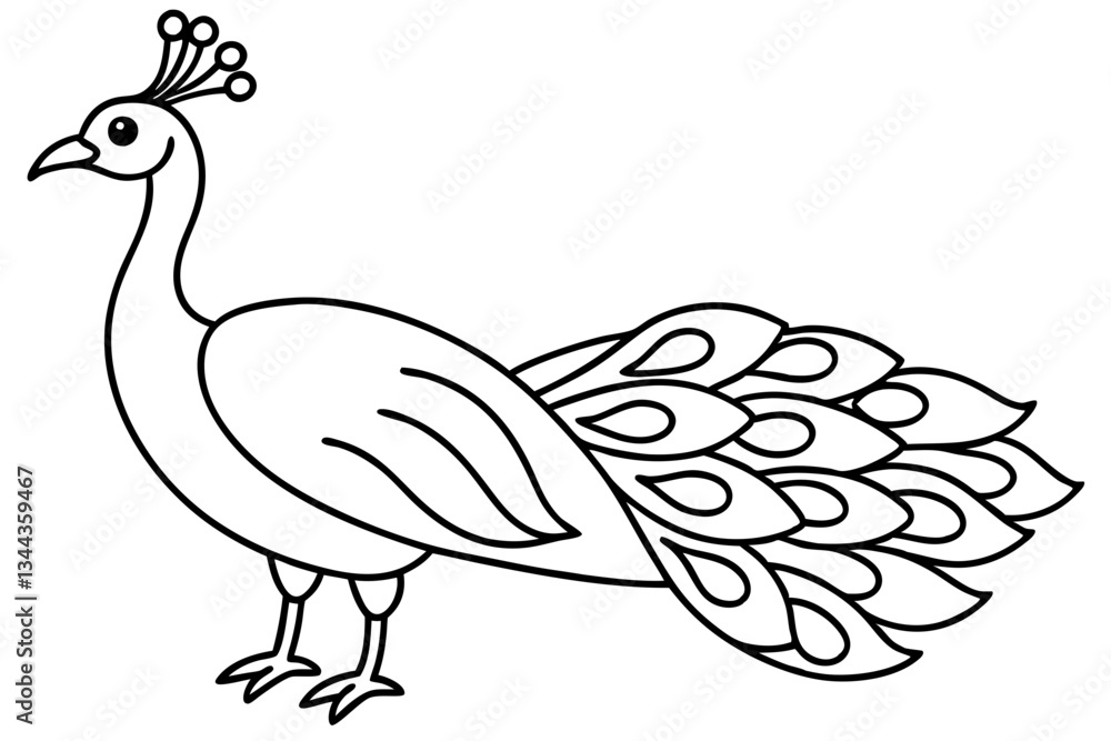 peacock line art silhouette vector illustration peacock line art silhouette vector illustration