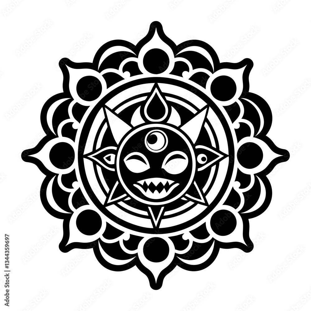 Naklejka premium A solid style icon of celestial symbol