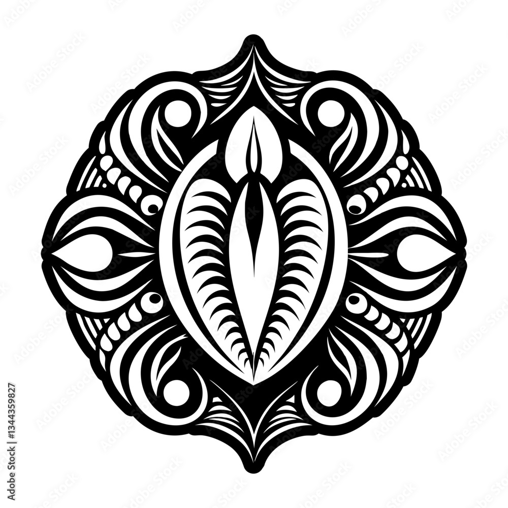 Fototapeta premium A filled style icon of cowrie shell symbol