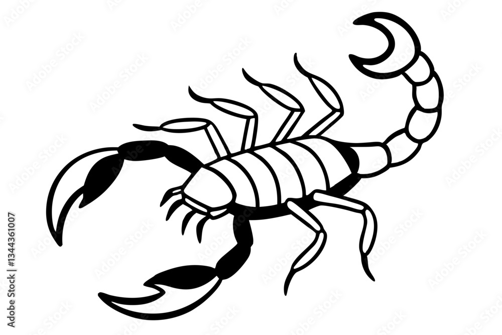 Fototapeta premium scorpion line art silhouette vector illustration