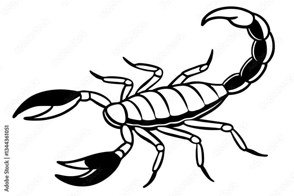 Fototapeta premium scorpion line art silhouette vector illustration