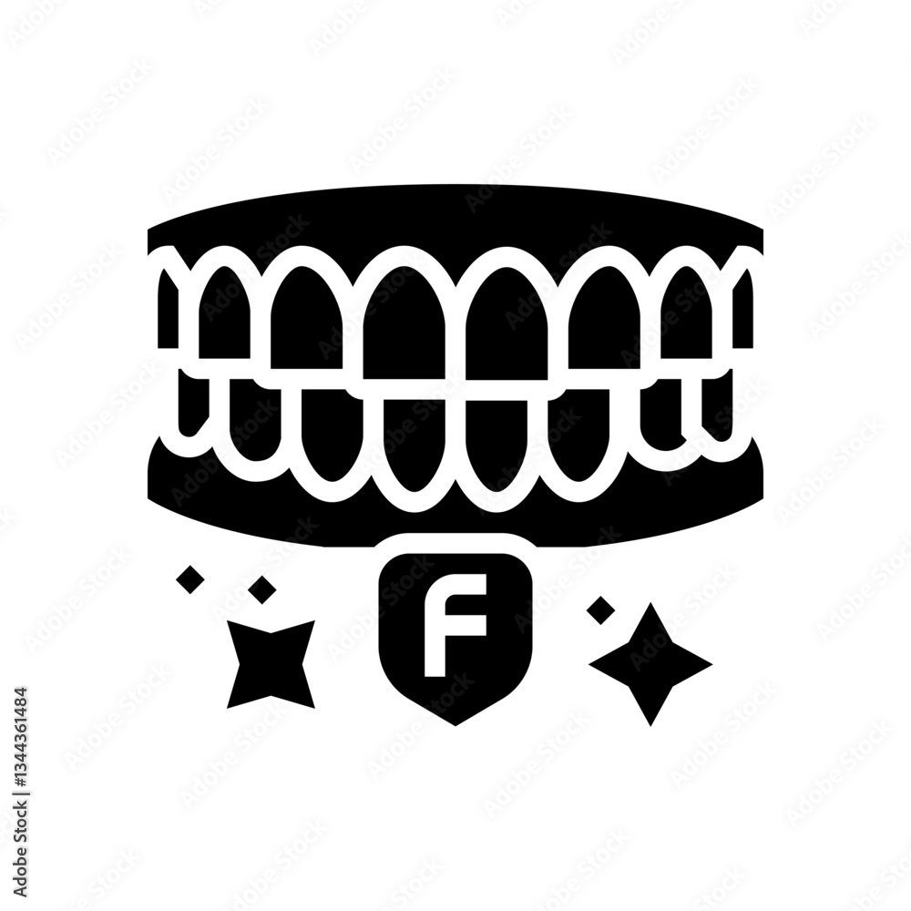 Naklejka premium using fluoride treatments glyph icon vector illustration
