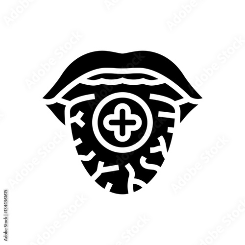 managing dry mouth oral care glyph icon vector illustration