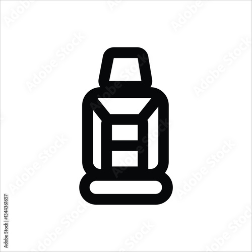 A simple yet detailed illustration of a car seat, ideal for automotive, transportation, or safety-related designs.