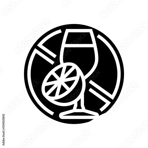 avoiding acidic foods drinks glyph icon vector illustration