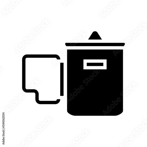 mug titanium ultralight glyph icon vector illustration