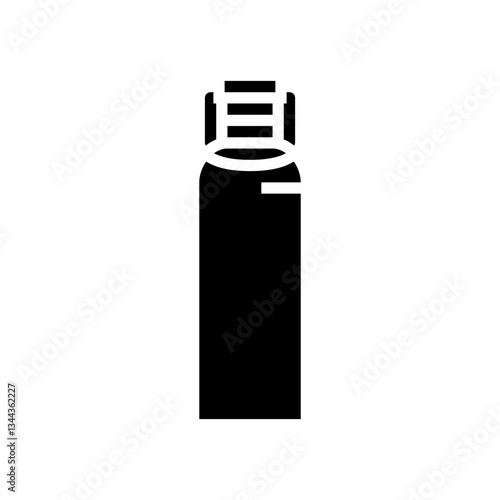 water bottle titanium glyph icon vector illustration