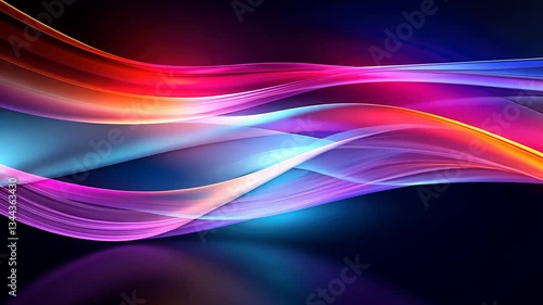 Abstract vibrant flowing lines of color.  Dynamic energy waves