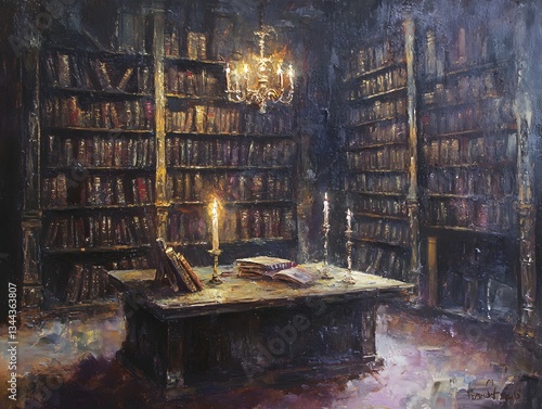 The Forgotten Library of Arcane Knowledge oil painting
