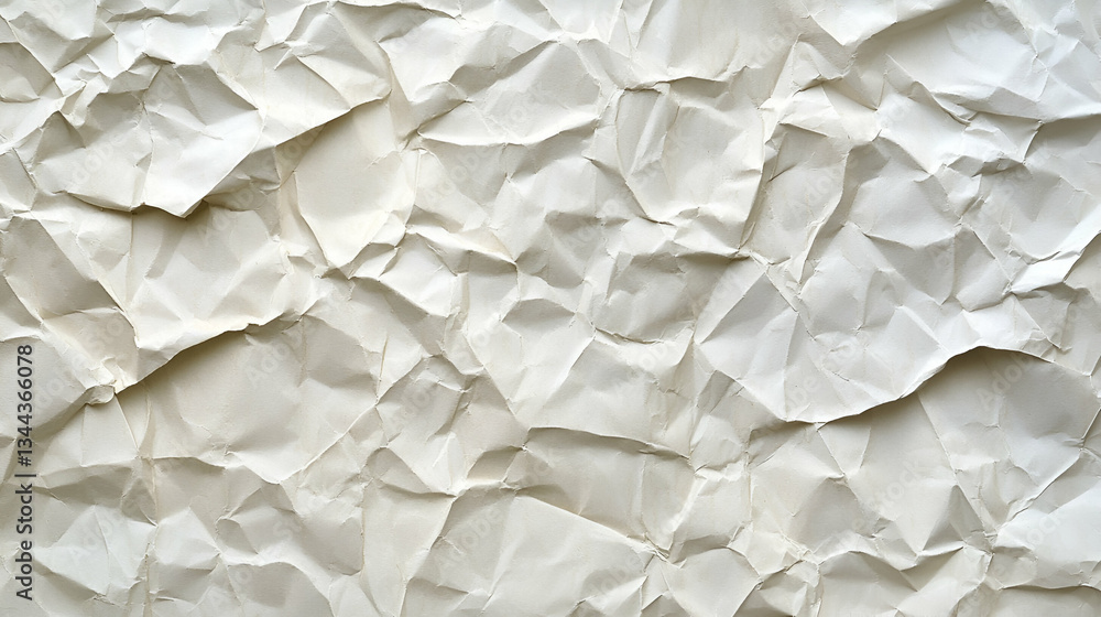 Fototapeta premium Crumpled white paper texture background (1)