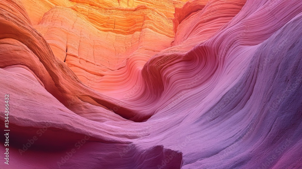 Obraz premium A trendy wallpaper featuring abstract 3D render with natural, wavy forms in pink and yellow hues
