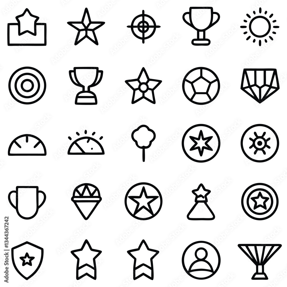 Black vector icon set for web design symbols