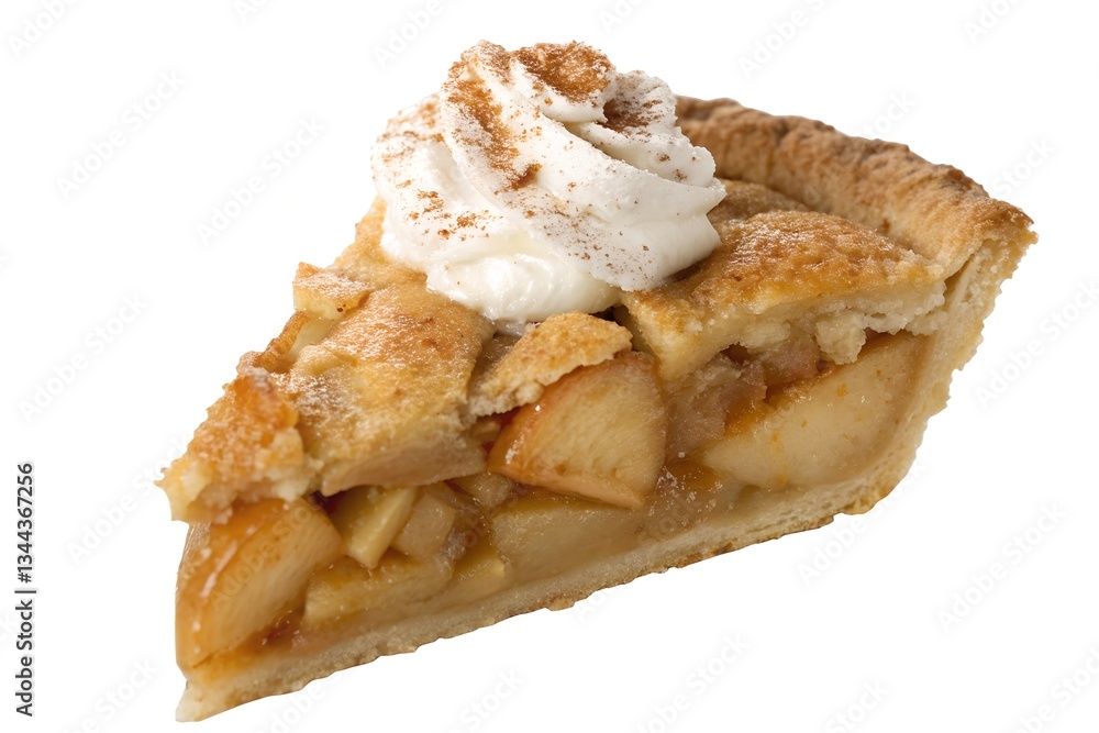 Piece of tasty apple pie isolated on transparent background Piece of tasty apple pie isolated on transparent background