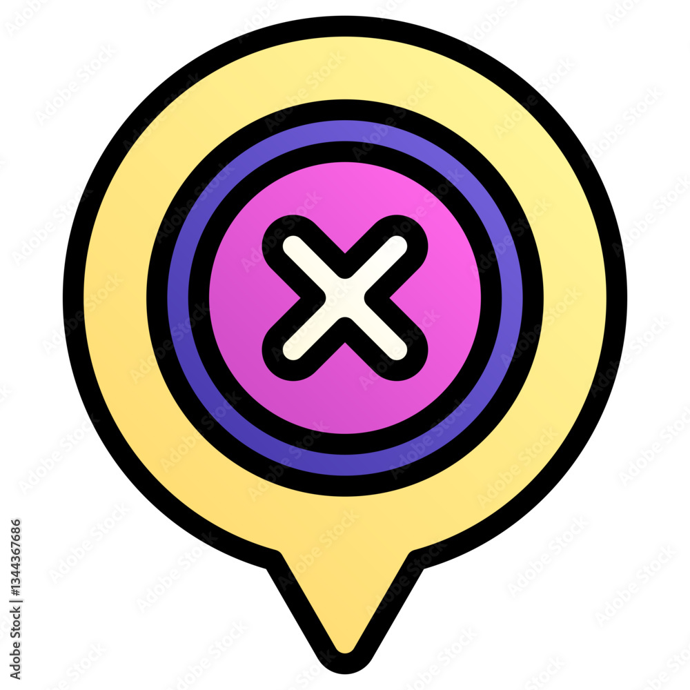 Obraz premium Error. Editable vector icon, coloured with outlined stroke.