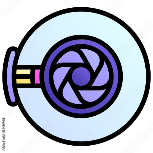 Bionic eye. Editable vector icon, coloured with outlined stroke.