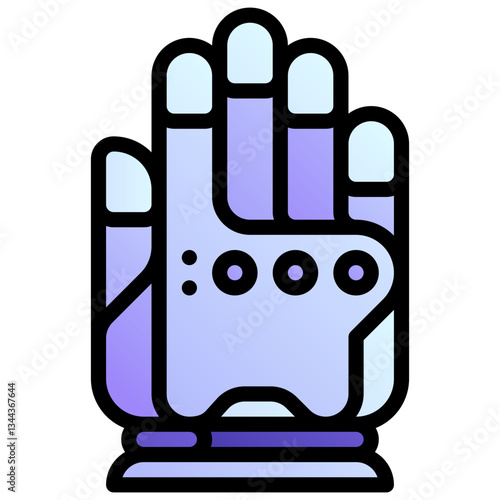 Bionic hand. Editable vector icon, coloured with outlined stroke.