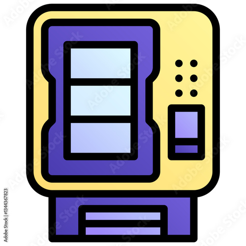 Vending machine. Editable vector icon, coloured with outlined stroke.