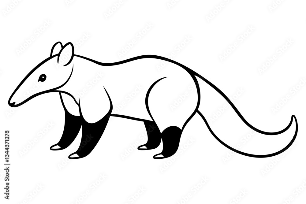 Fototapeta premium anteater line art silhouette vector illustration