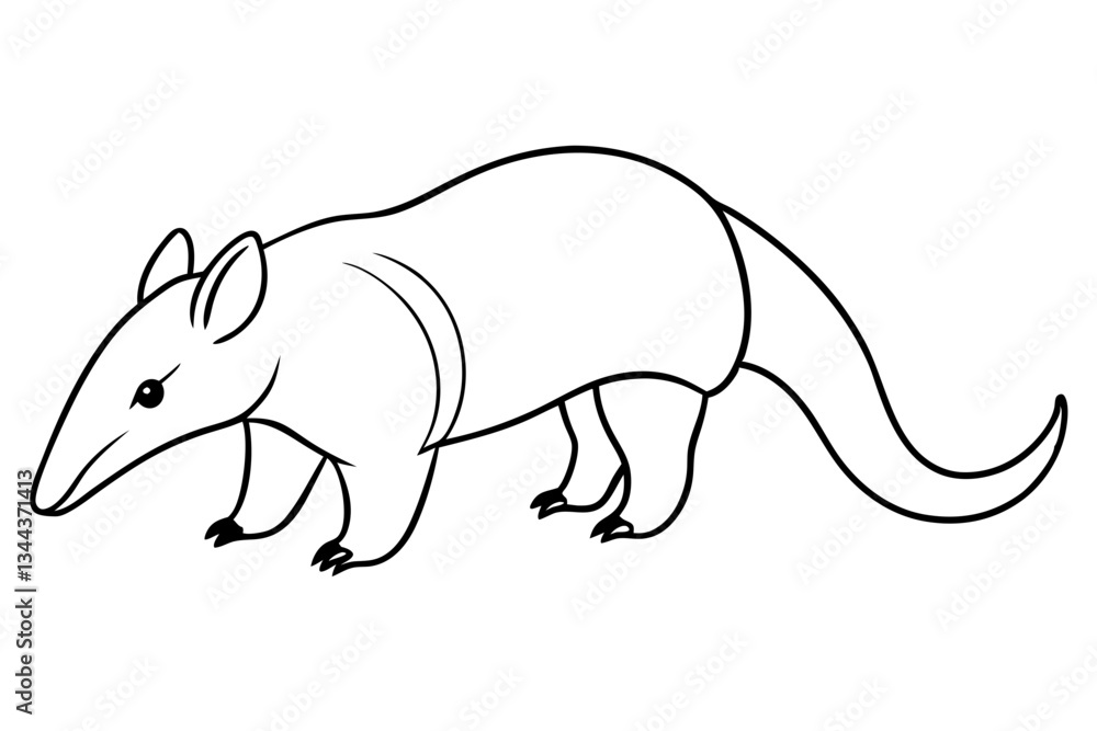 Obraz premium anteater line art silhouette vector illustration