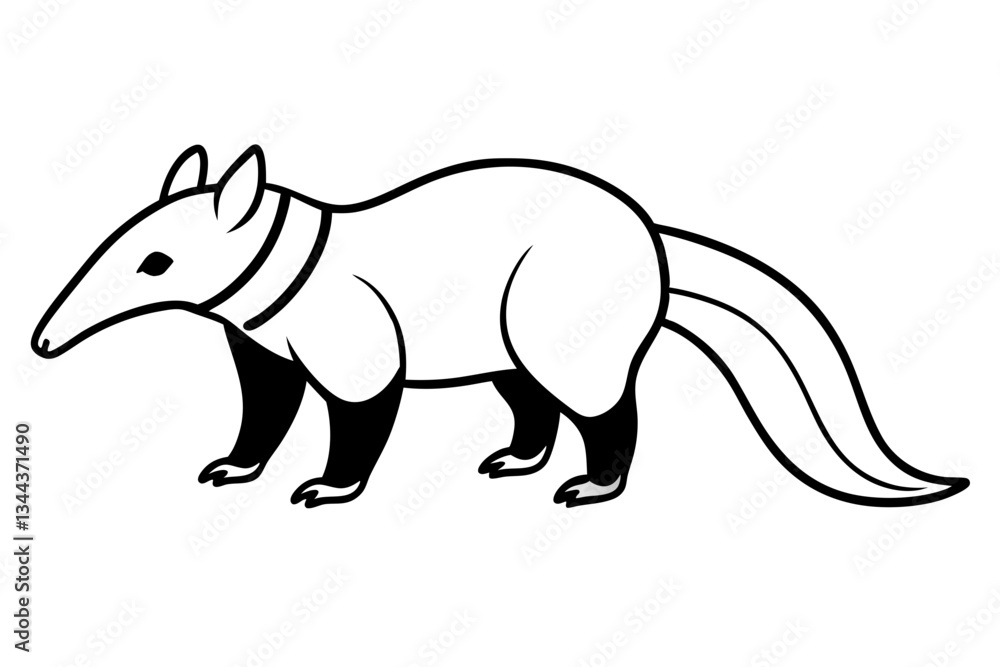 Fototapeta premium anteater line art silhouette vector illustration