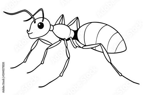 ant line art silhouette vector illustration