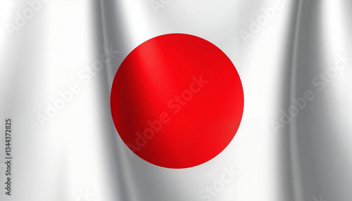Japan flag design with realistic fabric folds and shadows, national symbol Free Download Japan flag design with realistic fabric folds and shadows, national symbol - GFXLoad