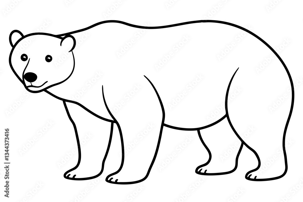 bear line art silhouette vector illustration bear line art silhouette vector illustration