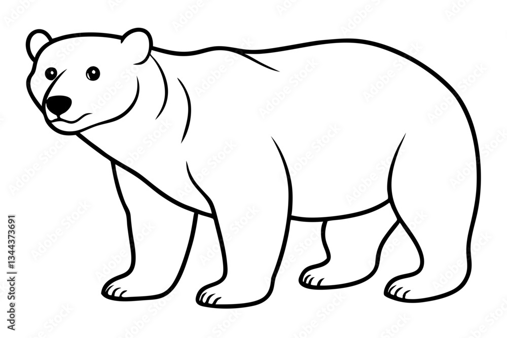 Fototapeta premium bear line art silhouette vector illustration