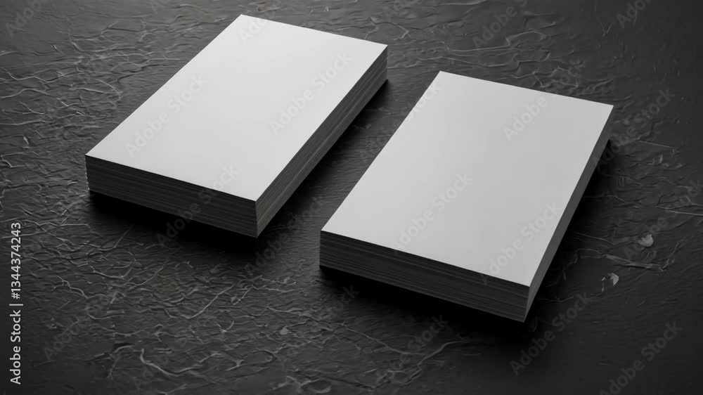 A minimalistic setup showcasing stacks of blank cards, emphasizing a clean, professional aesthetic suitable for branding or design purposes. A minimalistic setup showcasing stacks of blank cards, emphasizing a clean, professional aesthetic suitable for branding or design purposes.