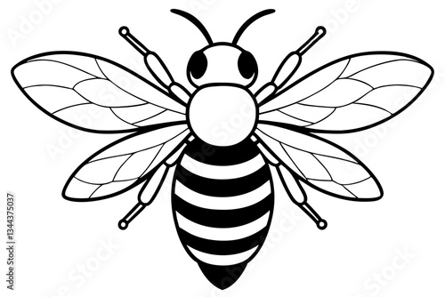 bee line art silhouette vector illustration