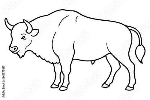 bison line art silhouette vector illustration