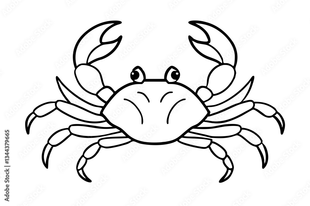 Fototapeta premium crab line art silhouette vector illustration