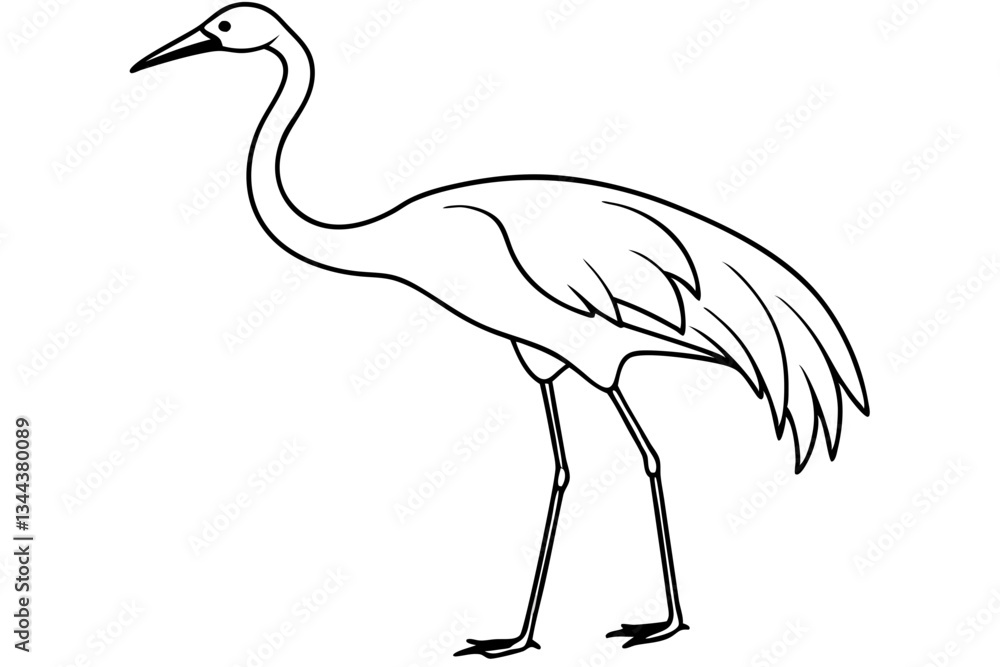 Obraz premium crane line art silhouette vector illustration