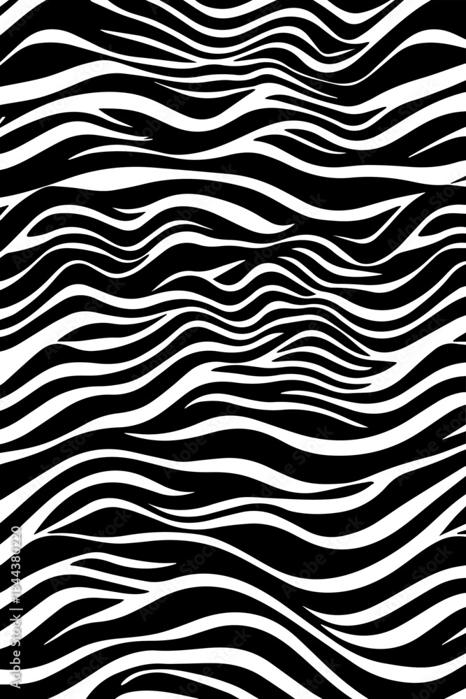 Abstract Black and White Stripes – Seamless Zebra-Inspired Vector Pattern for Stylish Design Needs Abstract Black and White Stripes – Seamless Zebra-Inspired Vector Pattern for Stylish Design Needs