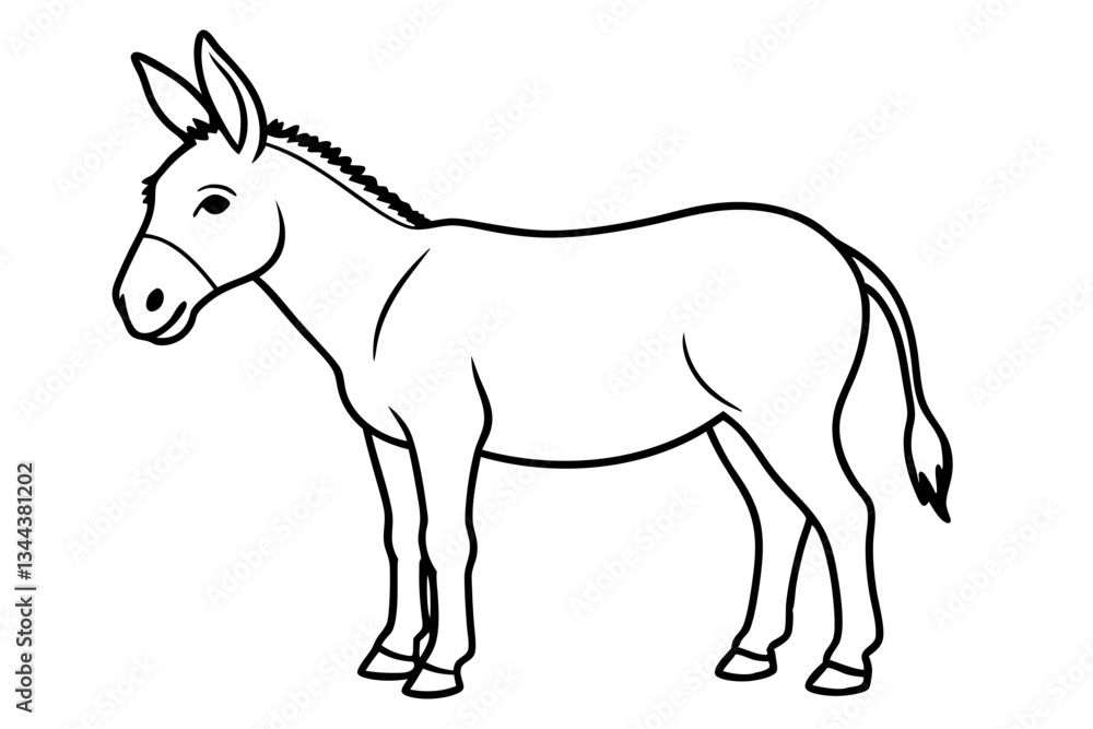 donkey line art silhouette vector illustration donkey line art silhouette vector illustration