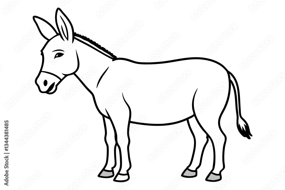 donkey line art silhouette vector illustration donkey line art silhouette vector illustration