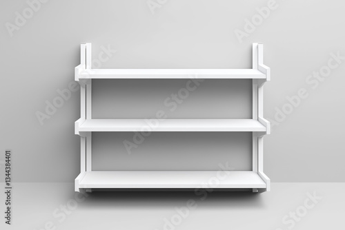 illustration of a white shelf with three shelves,