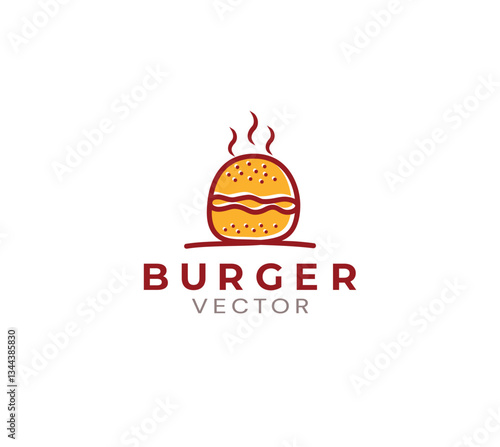 Burger house vector logo design 