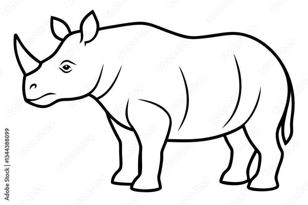 Obraz premium Monoline Rhino Illustration